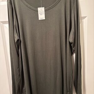 Ashley Stewart Olive Long Sleeve Tee